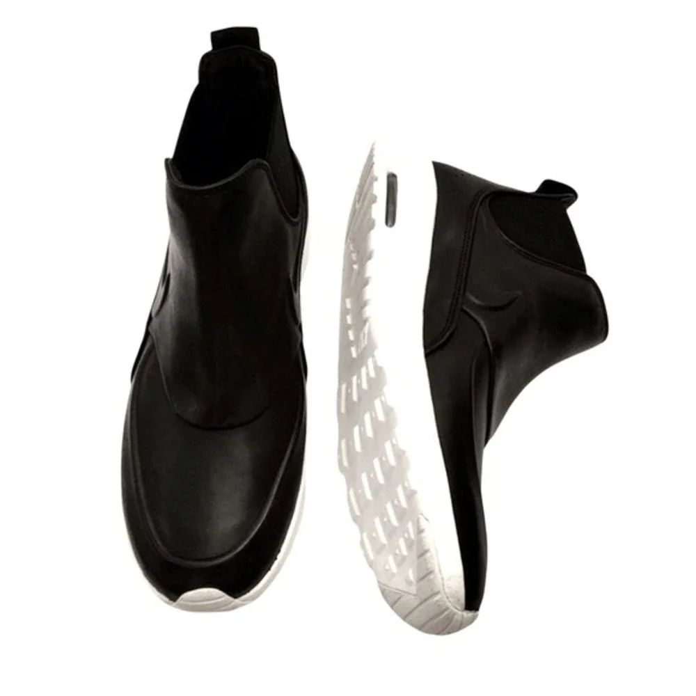 Nike Air Max Thea Mid Leather Ankle Boots Sneakers Black White Womens Size 8 New